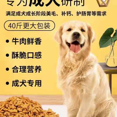 夸克成犬狗粮20kg拉布拉多金毛萨摩耶德牧大型犬通用型专用40斤装