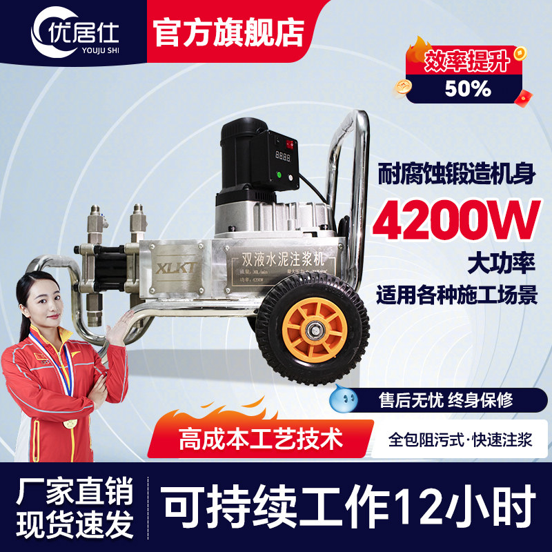 防水补漏高压注浆机水泥水玻璃灌浆机水固化丙烯酸盐聚氨酯注浆机
