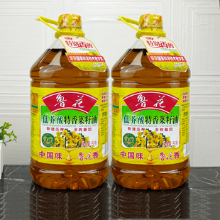 鲁花低芥酸特香菜籽油5L桶装物理压榨非转基因食用油批发整箱餐饮