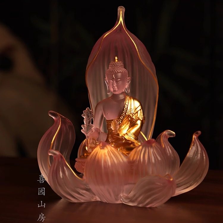 心缘堂琉璃佛像莲花座禅意