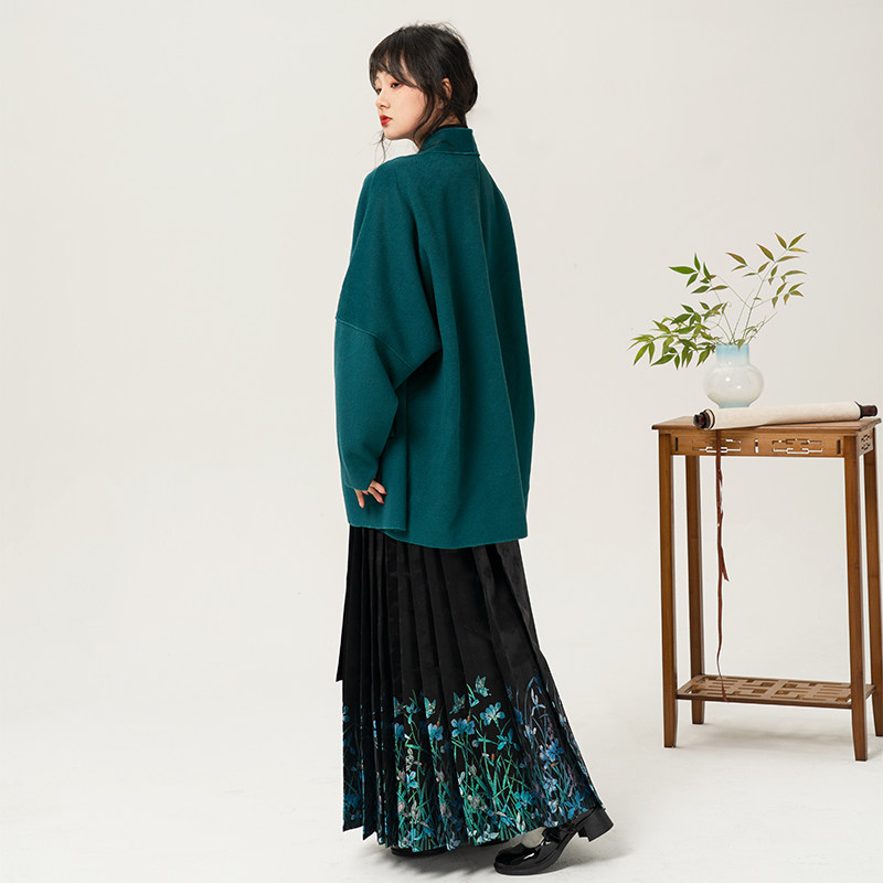 【寒山渡】冬款毛呢汉服女改良飞机袖日常百搭秋冬款