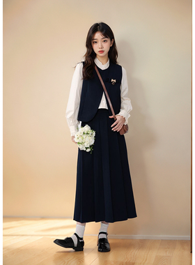 气质满分~早秋时尚法式马甲衬衫气质三件套装高端高级感收腰显瘦