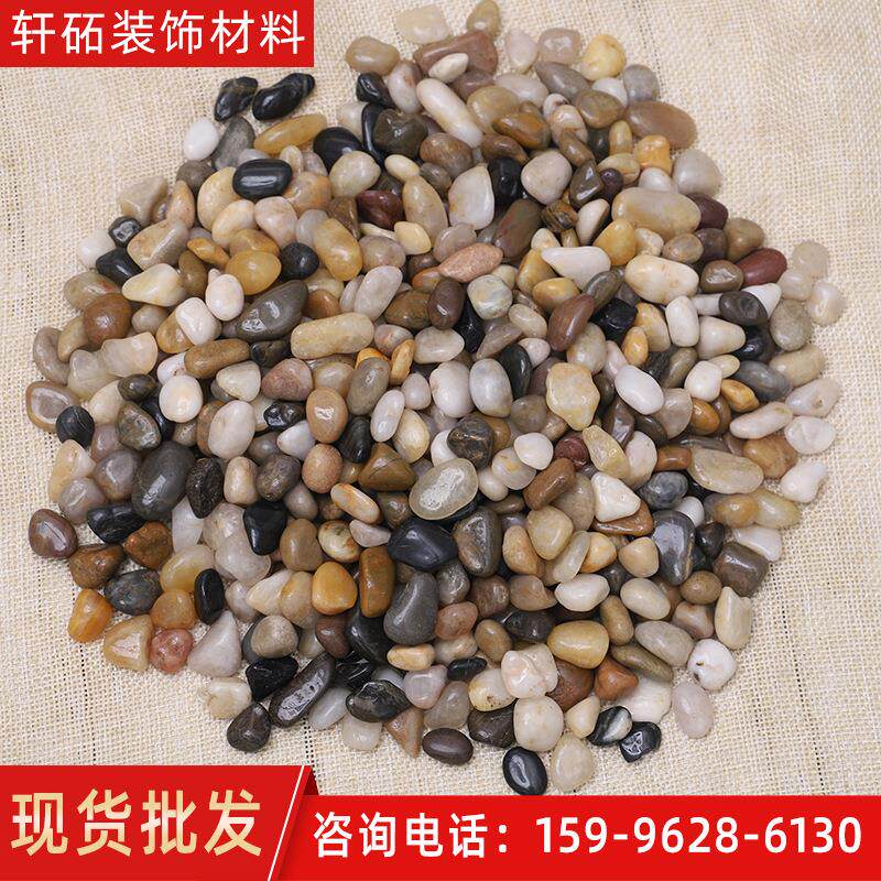 鹅卵石天然石头鱼缸庭院铺路石子五彩色雨花石五彩石抛光石