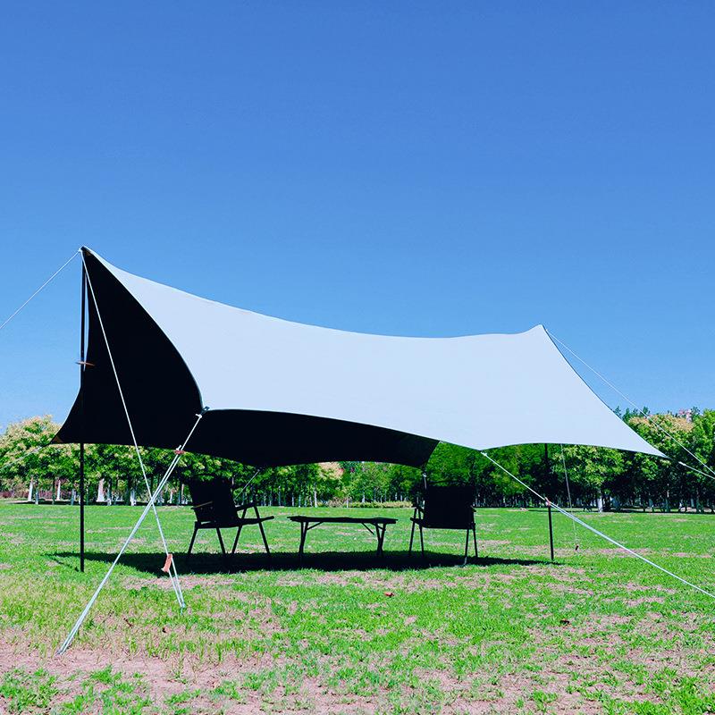 黑胶天幕户外牛津布涤棉天幕露营帐篷防雨防晒天幕布沙滩遮阳棚露