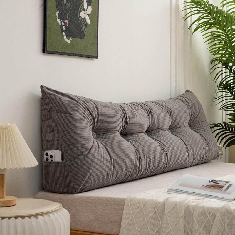 灰色宿舍三角床头靠垫床上靠枕榻榻米床靠软包卧室大靠背靠包腰垫