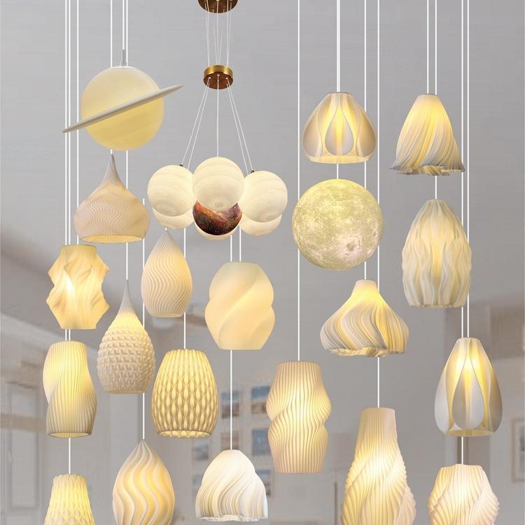 现代简约3D打印创意橱窗艺术月球灯客厅大厅卧室床头餐厅吧台吊灯