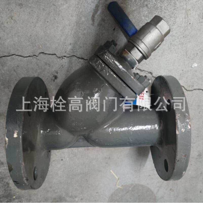 铸钢法兰带排污口Y型过滤器 GL41H-16C在线排污Y型过滤器DN15-400