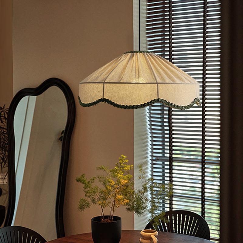 法式中古风餐厅灯吊灯波西米亚风格主卧室灯新中式复古布艺饭厅灯