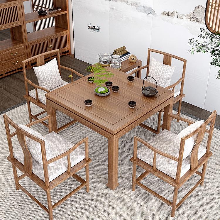 实木四方桌八仙桌棋牌桌家用餐桌小户型客厅正方形中式茶桌椅组合