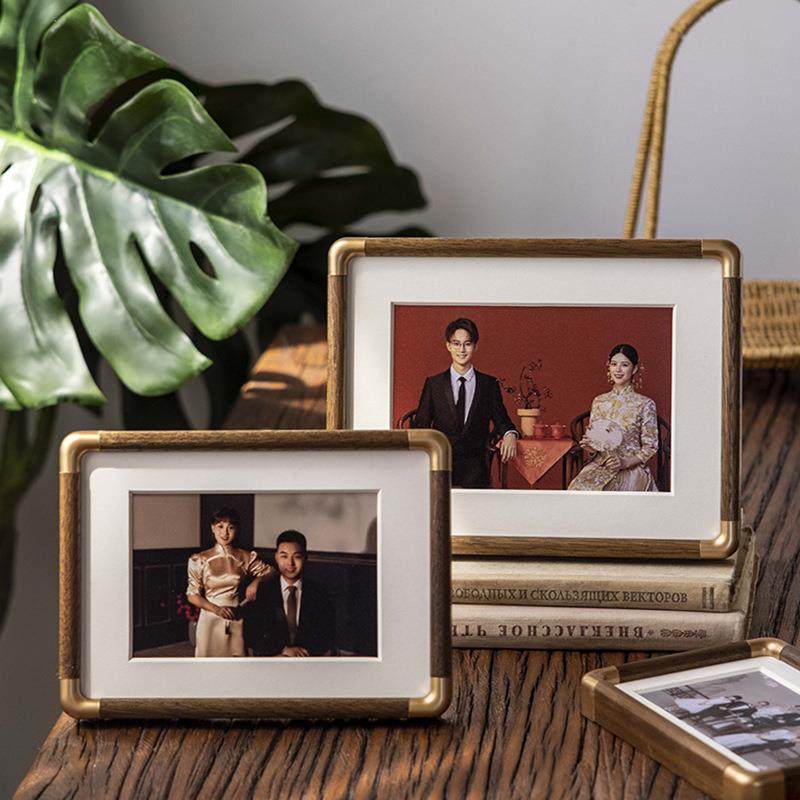 实木铜角相框木质画框装裱六6寸7七8八洗照片做成高级感摆台,家居饰品,DIY亲子装饰画,淘宝优惠券,粉丝福利购,淘宝优惠卷
