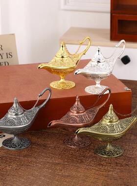 新款轻奢风阿拉丁神灯 合金高档金属质感欧式古典工艺品桌面摆件