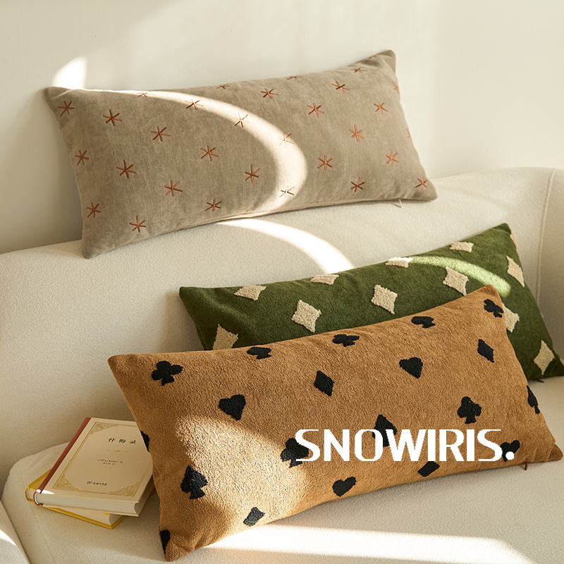 中古风长条抱枕立体刺绣软装腰枕