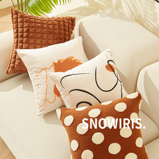 抽象图抱枕客厅沙发靠垫装饰软装北欧风民宿可拆洗靠枕马儿大靠背