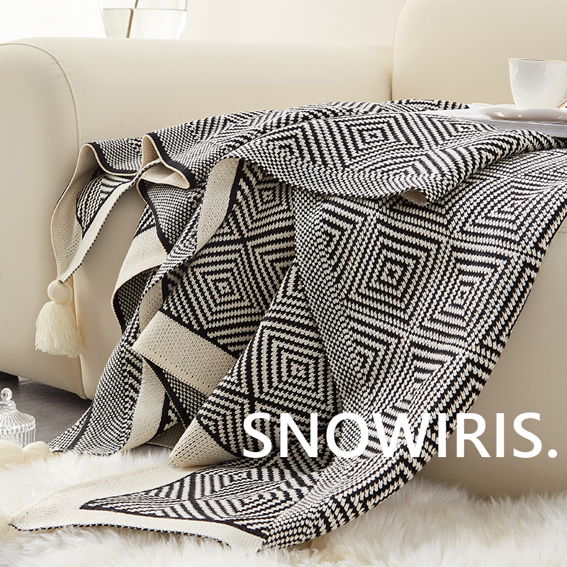 极简风沙发盖毯办公室午睡毯空调盖毯轻奢高级针织盖毯北欧ins风
