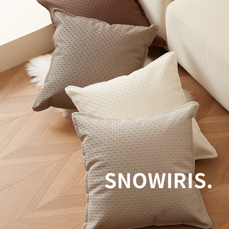 现代样板间皮质抱枕套编织纹纯色靠垫客厅沙发PU皮靠垫简约风坐垫