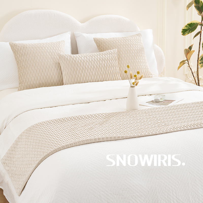 床旗轻奢荷兰绒立体褶皱