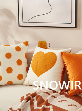 沙发靠垫北欧圆点腰靠垫客厅样板房靠背垫轻奢床头靠枕简约抱枕套