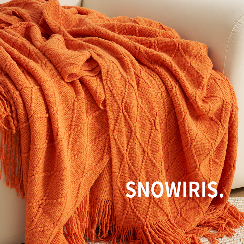 四季通用装饰针织北欧民宿床尾巾