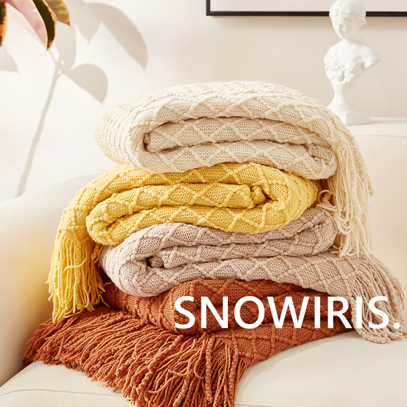 纯色沙发毯办公室午休毯ins复古