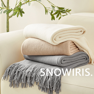 美式简约针织毛线毯民宿酒店样板房床尾毯办公室空调装饰搭巾搭毯