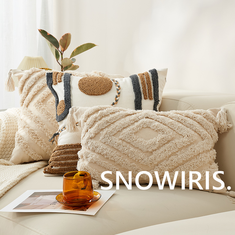 簇绒抱枕民宿装饰客厅沙发床靠垫