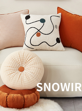 ins风抱枕圆形客厅沙发靠垫简约装饰轻奢腰枕办公室腰靠飘窗坐垫