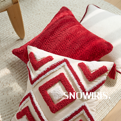 红色喜庆抱枕套新年圣诞主题装饰