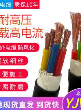 RVV国标铜芯软电缆线2.5 4 6 10平方2 3 4 5芯YJVR软塑多股铜芯线