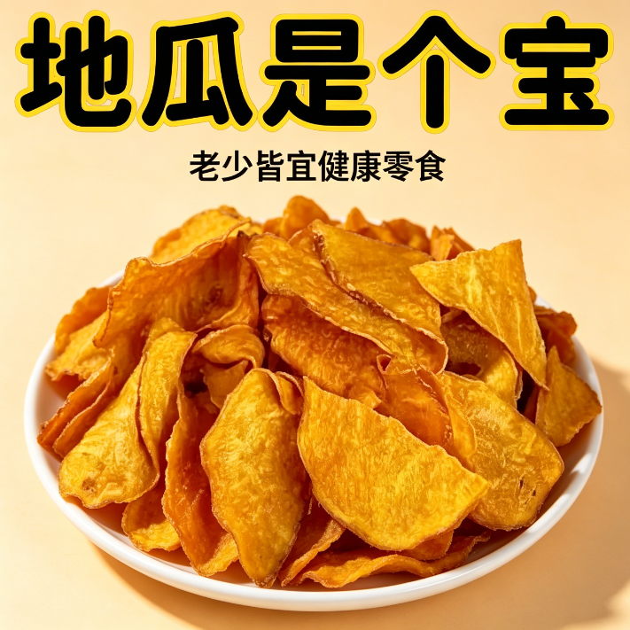 减解馋肥小零食地瓜片非油炸无糖精脂肪红薯片特级夜宵香酥抗饿女士饱腹学生糖人薄脆营养方便无干燥机干宿舍0芝麻香粗粮田园专用