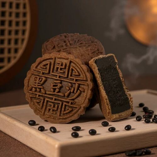 糖人专用主食代餐减脂餐0脂肪0蔗糖低卡低热量适合减脂期的食物荞麦黑豆沙月饼无加蔗糖中秋浆皮独立包装零食散装传统点心低负担