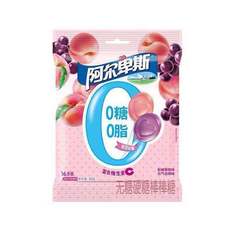 阿尔卑斯无糖棒棒糖36g6支袋装休闲糖儿童网红0糖0脂糖果