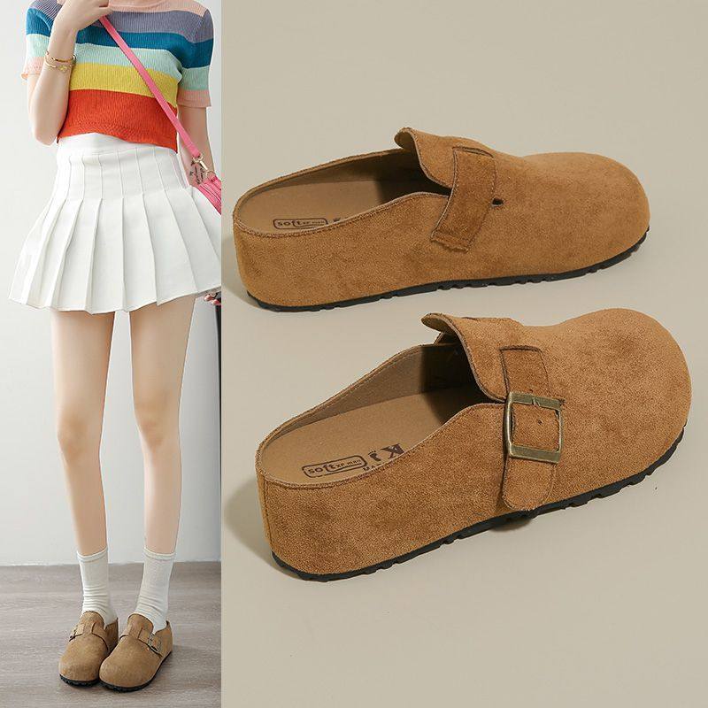 厚底增高勃肯半拖鞋女25新款懒人一脚蹬包头拖鞋秋外穿法式博肯鞋,女鞋,浅口单鞋,淘宝优惠券,粉丝福利购,淘宝优惠卷