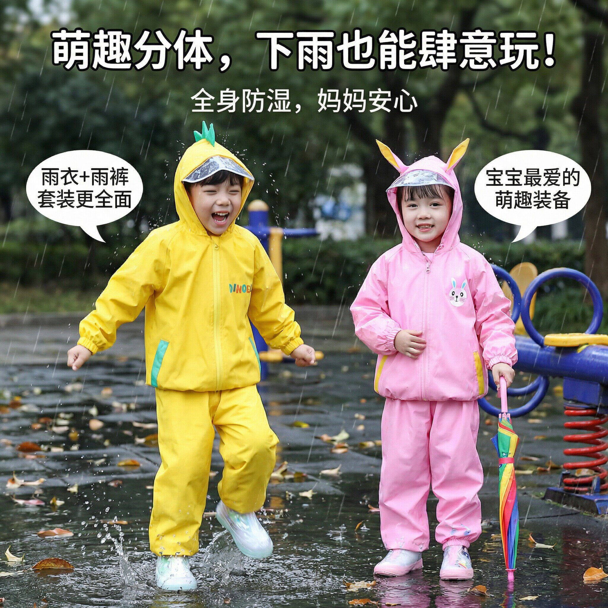 儿童雨衣上下两件式2岁幼