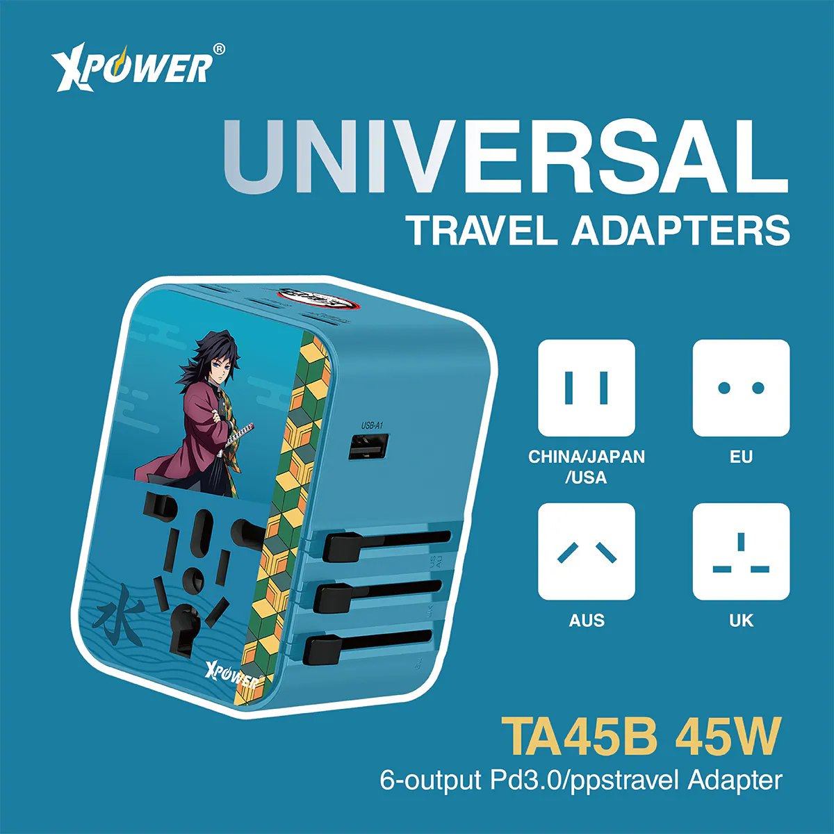 香港xpower鬼灭之刃联名全球通用转换插头旅行充电器快充国际插座图片