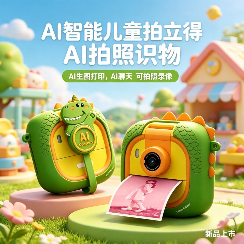 儿童拍立得AI智能相机可拍照打印彩色照相益智玩具男女孩生日礼物