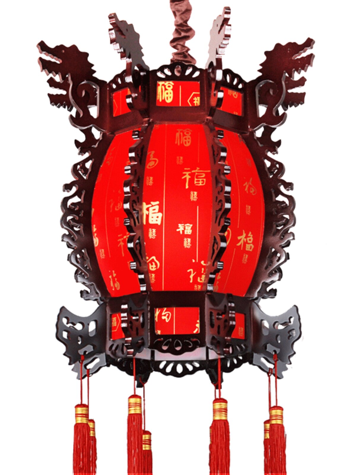 中式仿古八角宫灯乔迁灯笼大红喜庆结婚喜字福字阳台茶楼吊灯具