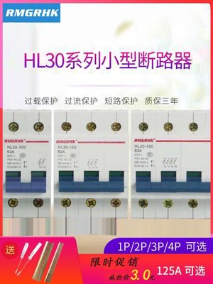 人民HL30-100小型隔离开关1P2P3P4P非真空断路器63A/100A空气开关