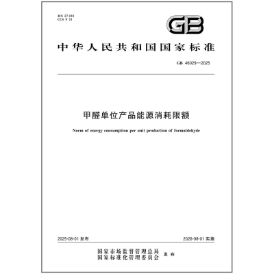 GB 46029-2025 甲醛单位产品能源消耗限额 中国标准出版社