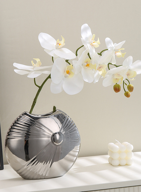 陶瓷PU蝴蝶兰轻奢玄关酒柜