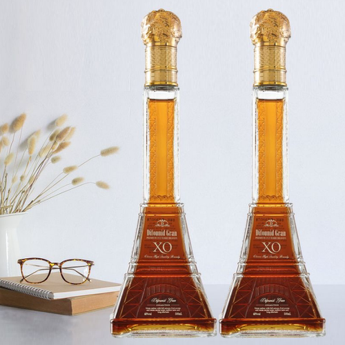 法国进口洋酒 铁塔瓶40度XO白兰地单支40度送礼 摆件500ml烈酒