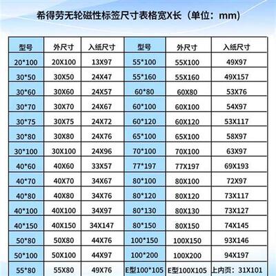 50个装全磁强磁力标签贴材料卡标识贴货架仓位物资库位标示分类材