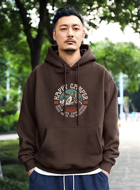 余文乐重磅加绒卫衣男春秋款宽松潮牌美式复古长袖上衣潮学生外套