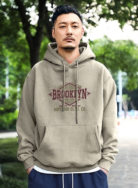 重磅440G余文乐潮牌2025秋冬新款连帽卫衣加绒加厚宽松装男士大码