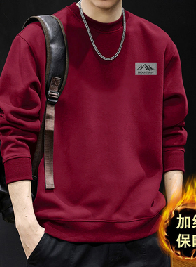 440克重磅潮牌圆领圆领卫衣男秋冬款宽松大码新款复古外套男上衣