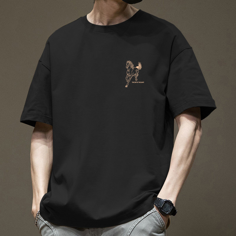 马年国潮重磅纯棉短袖t恤男夏季2026新款爆款ins潮牌潮流宽松男装