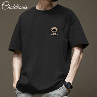 t恤男夏季 潮牌圆领休闲半袖 新款 宽松体恤男士 上衣服 大码 纯棉短袖