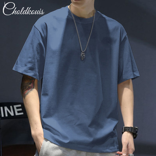 260克纯棉纯色短袖T恤男女打底衫