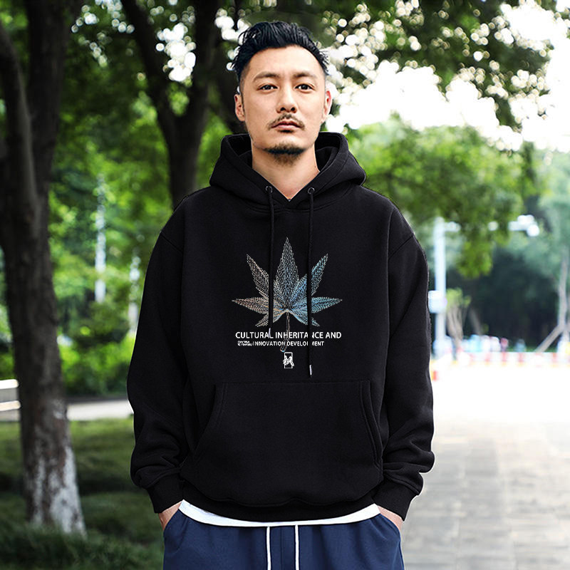 2025秋季新款套头加绒440g卫衣男情侣潮流宽松大码连帽衫百搭外套