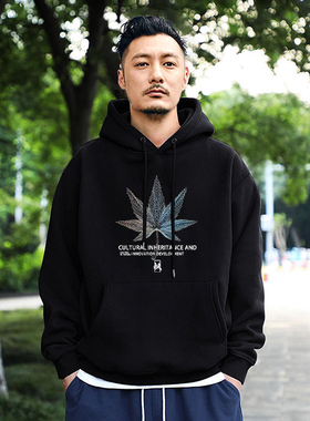 2025秋季新款套头加绒440g卫衣男情侣潮流宽松大码连帽衫百搭外套