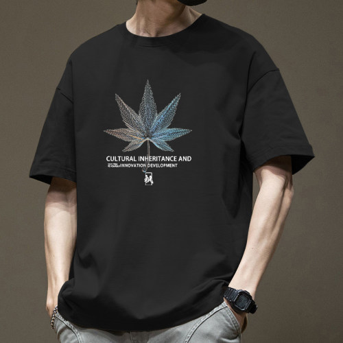 短袖男夏季100%纯棉重磅t恤